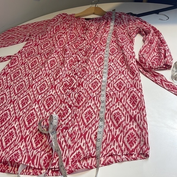 Anthropologie Maeve Silky 3/4 Sleeve Shift Dress Belted Waist size Medium - Picture 9 of 9